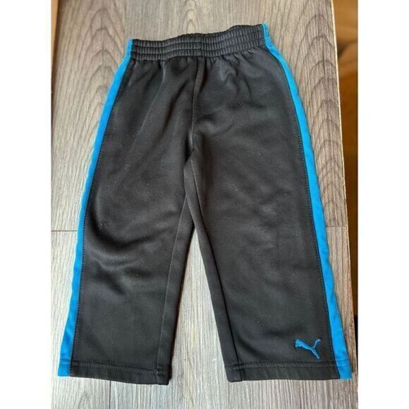 Puma Kids Black and Blue Tracksuit Set Hooded‎ Jacket Pants Sportswear - Picture 2 of 4